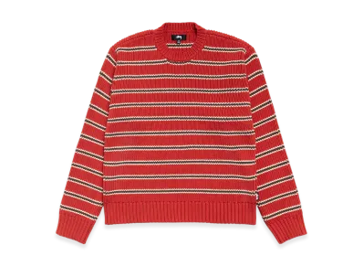 Stussy Stripe Knit Crew "Brick"
