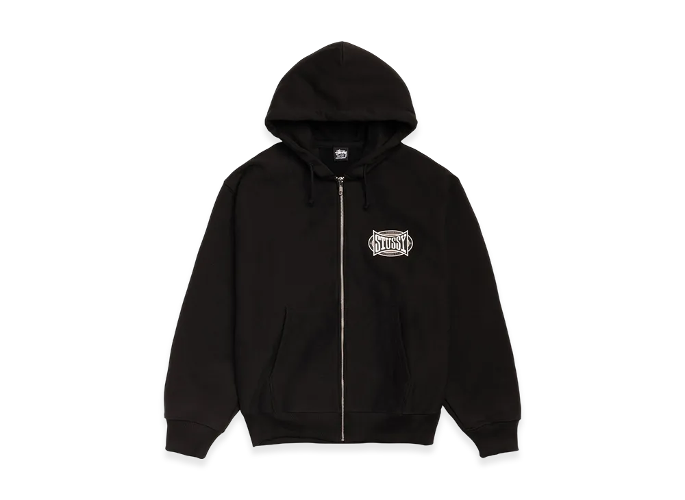 Stussy Champion Oval Zip Hoodie "Black"