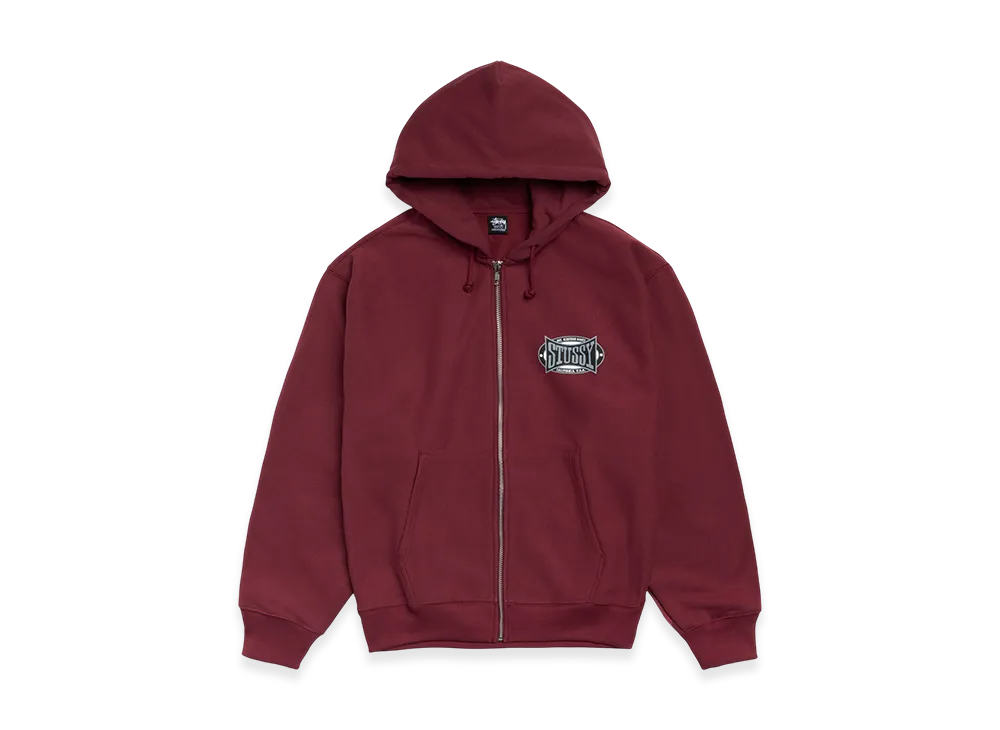 Stussy Champion Oval Zip Hoodie "Wine"