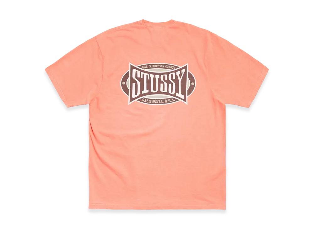 Stussy Champion Oval Tee Pigment Dyed "Sherbert"