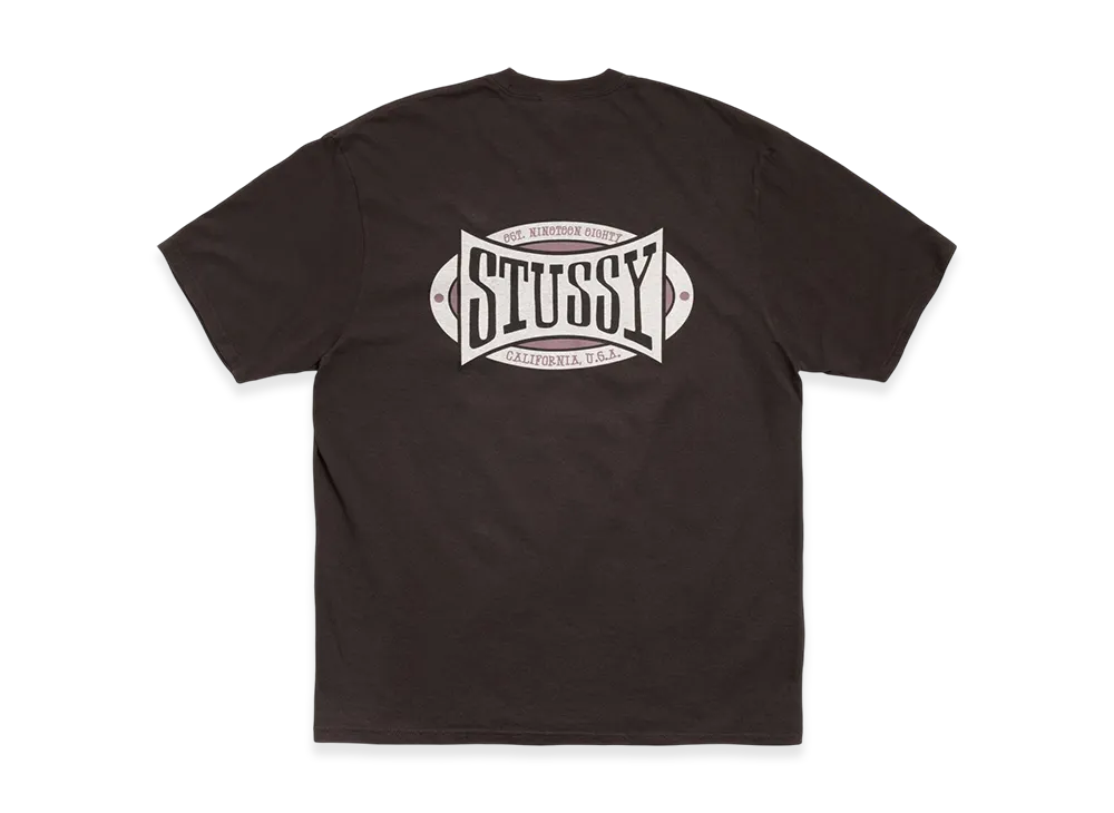 Stussy Champion Oval Tee Pigment Dyed "Faded Black"