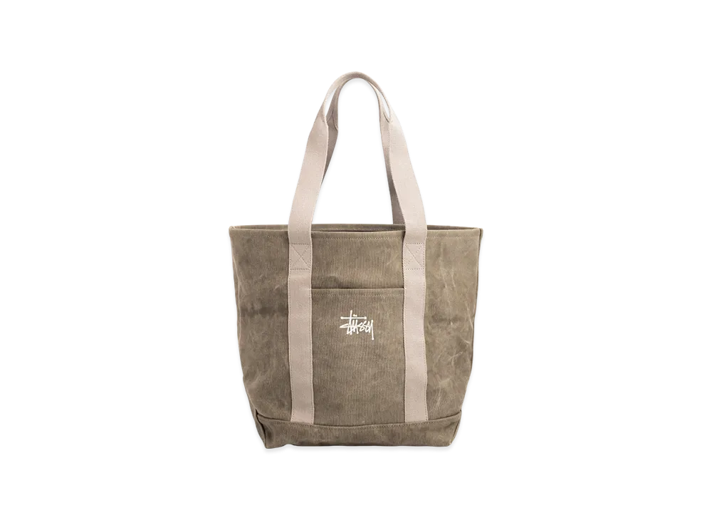 Stussy Waxed Canvas Market Tote "Stone"