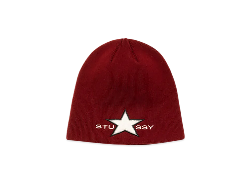 ステューシー スカルキャップ スターパッチ "ワイン"