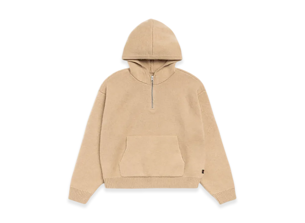 Stussy Quarter Zip Knit Hoodie "Tan"