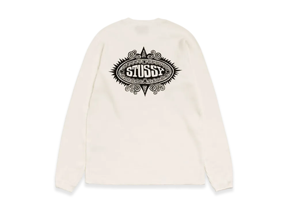 Stussy サーマルツートンラガーン袖シャツ ホワイト M STUSSY THERMAL