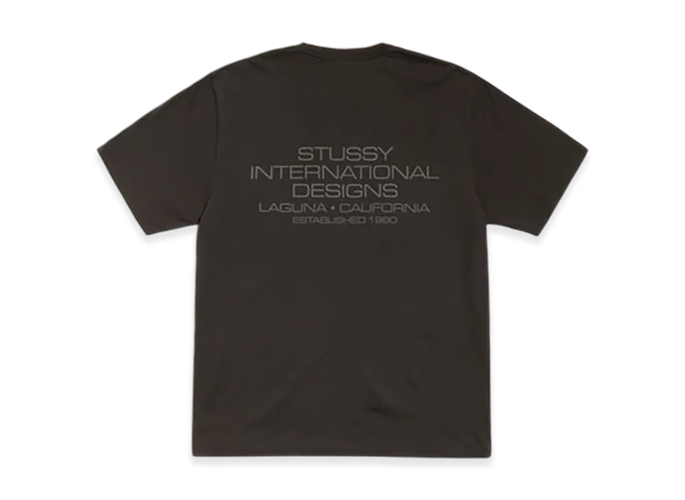 Stussy International Design Tee Pigment Dyed "Faded Black"