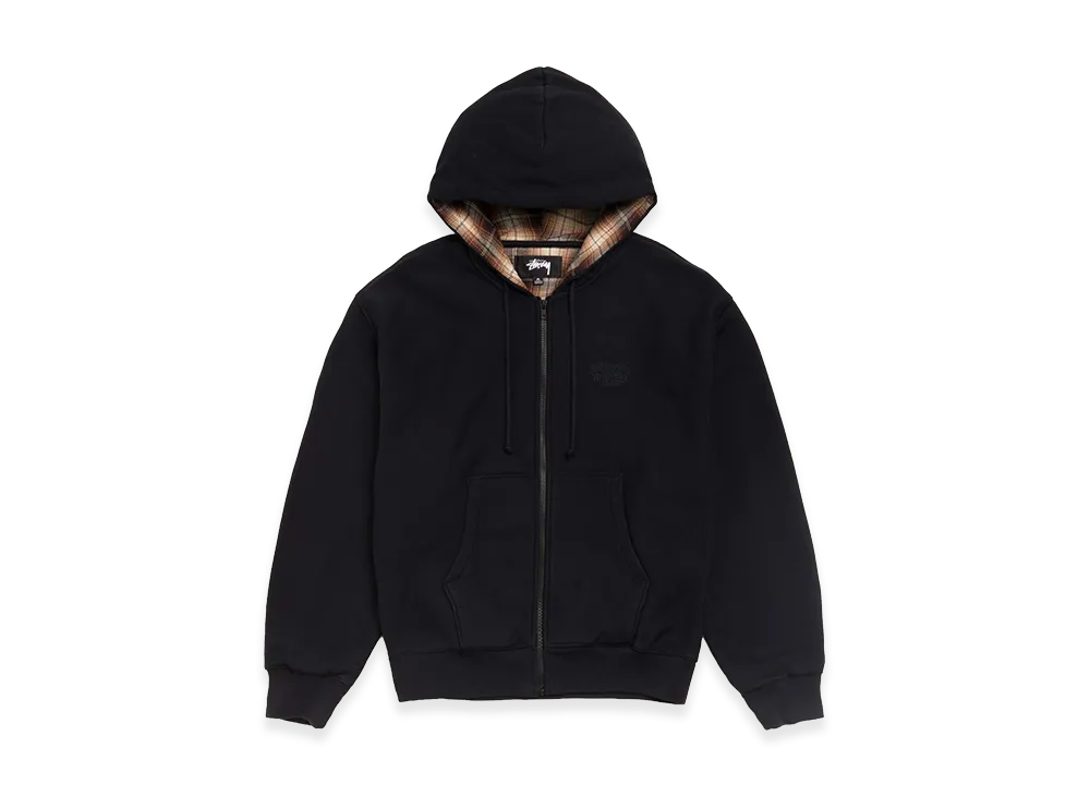 Stussy Plaid Lined Zip Hoodie "Black"