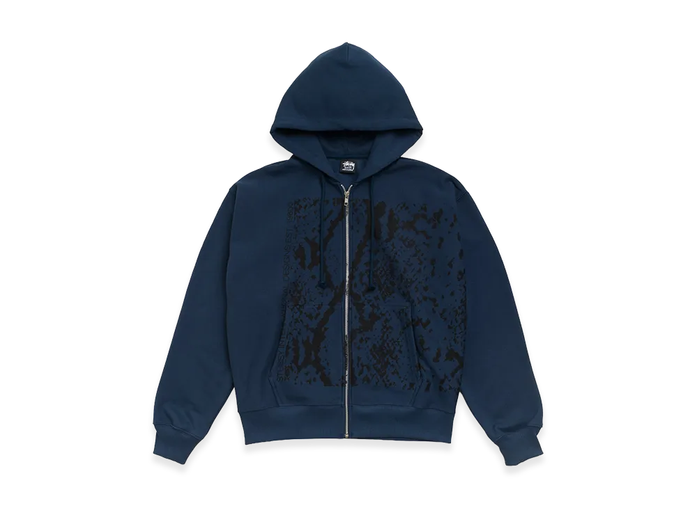 Stussy Snakeskin Zip Hoodie "Navy"