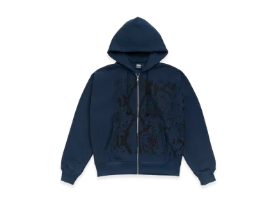 Stussy Snakeskin Zip Hoodie "Navy"
