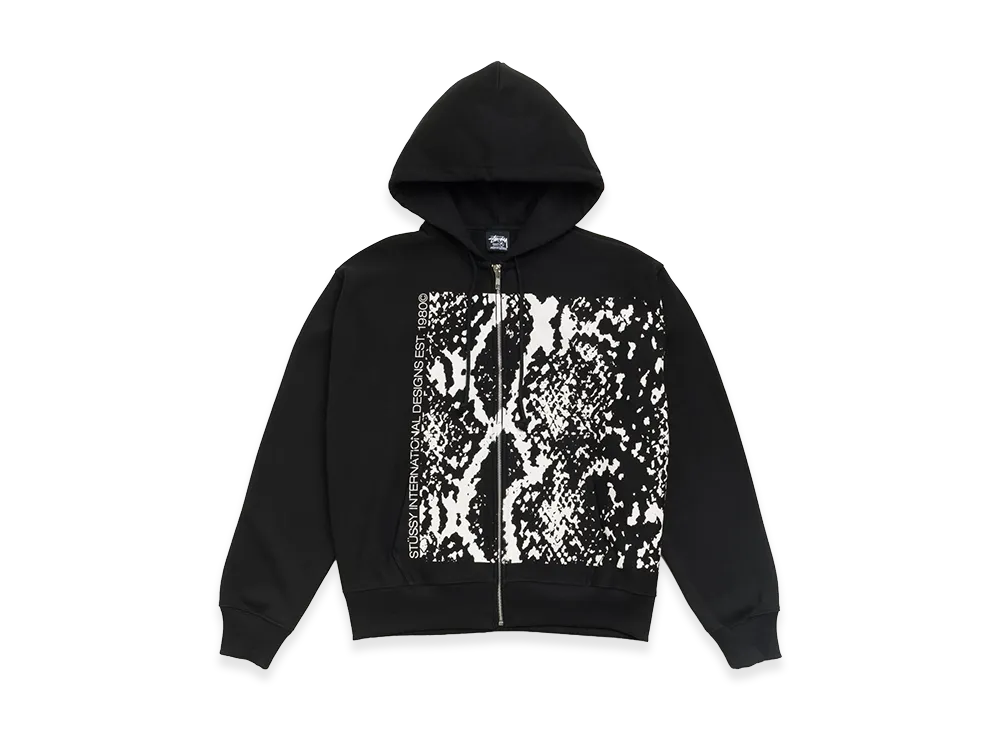 Stussy Snakeskin Zip Hoodie "Black"