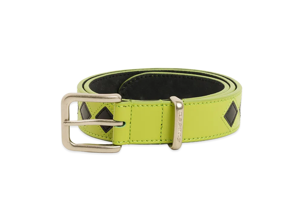 Stussy Argyle Leather Belt "Lime"