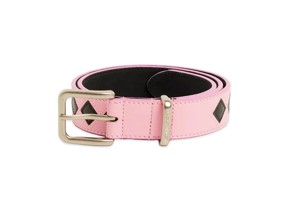 Stussy Argyle Leather Belt "Pink"