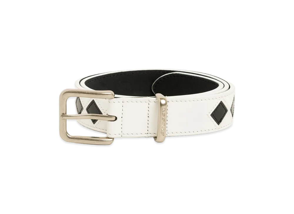 Stussy Argyle Leather Belt "Bone"
