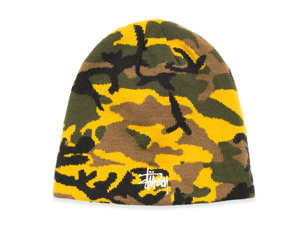 Stussy Basic Camo Knit Skullcap "Yellow Camo"