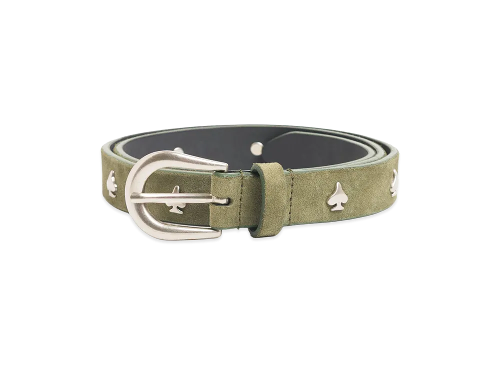Stussy Spade Emblem Belt "Olive Suede"
