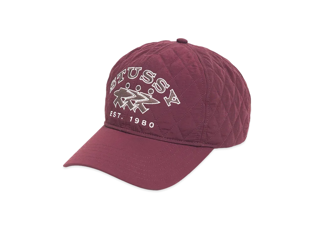 Stussy Quilted Surfwalk Snapback Cap "Wine"