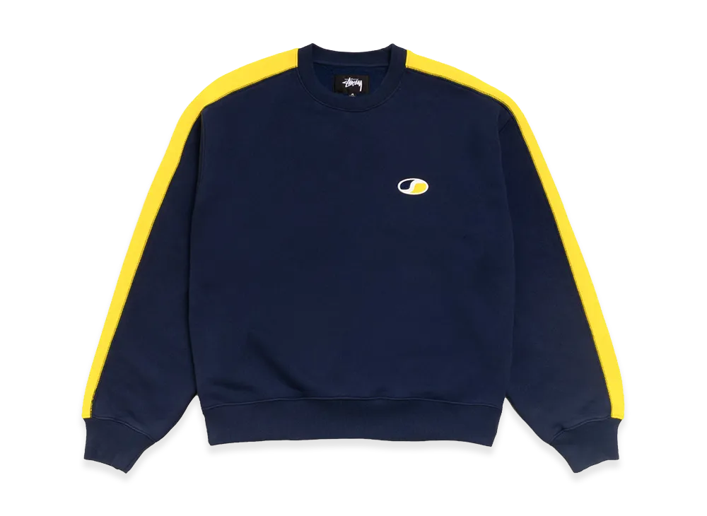 Stussy Paneled Stripe Crew "Navy"