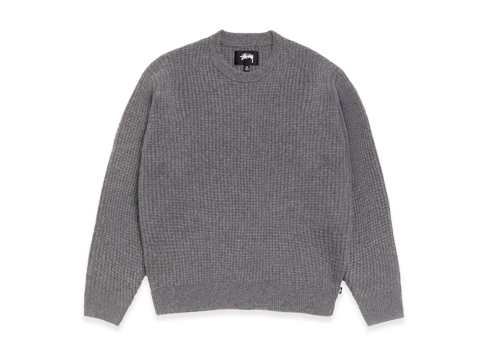 Stussy Waffle Cashmere Sweater "Charcoal"