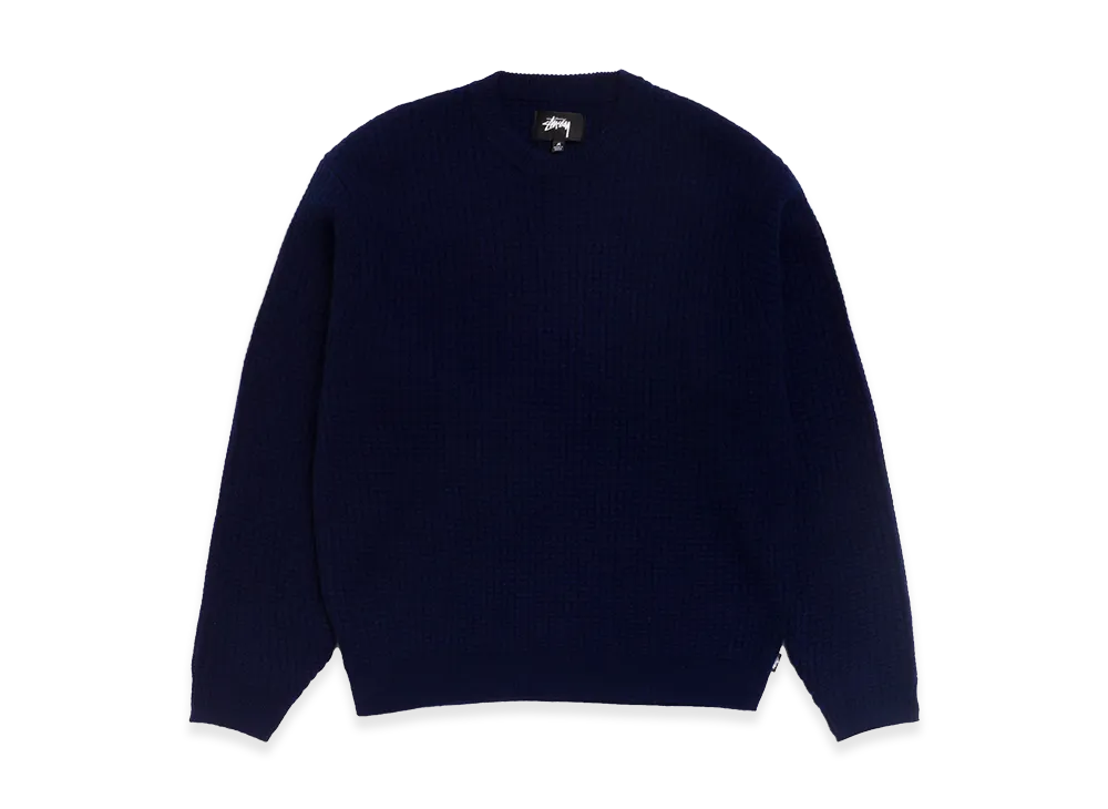 Stussy Waffle Cashmere Sweater "Deep Navy"
