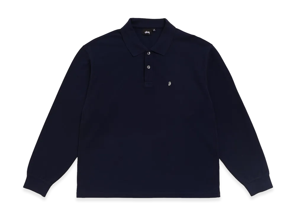 Stussy Classic Pique LS Polo "Navy"