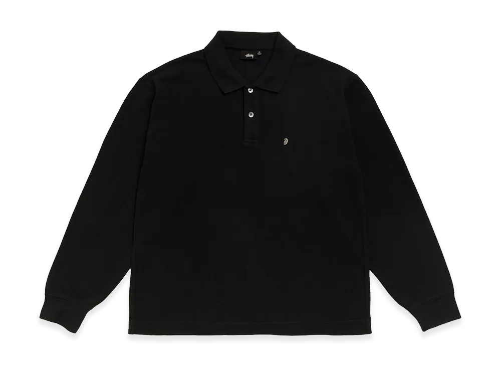 Stussy Classic Pique LS Polo "Black"