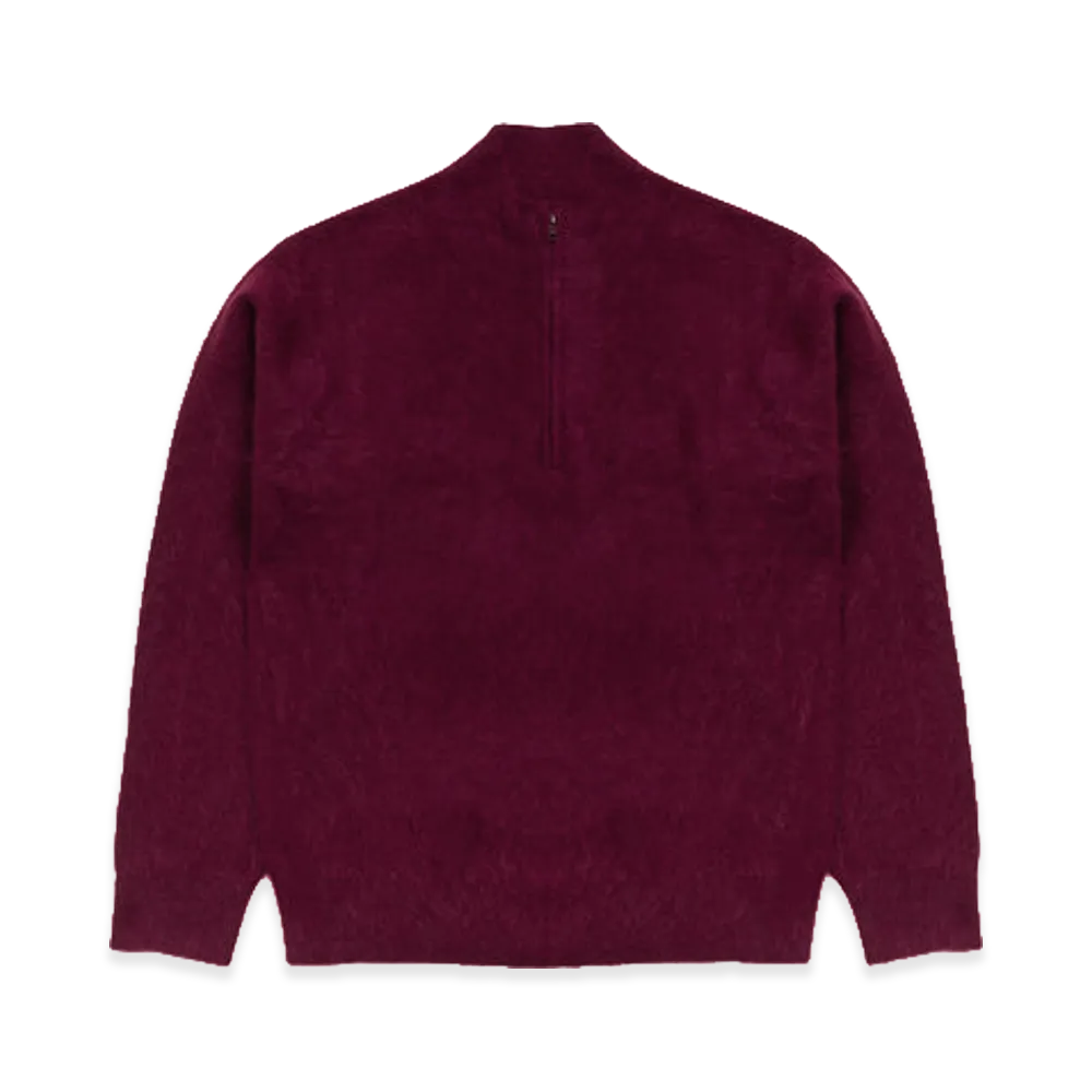 Stussy Brushed Cashmere Quarter Zip "Burgundy"