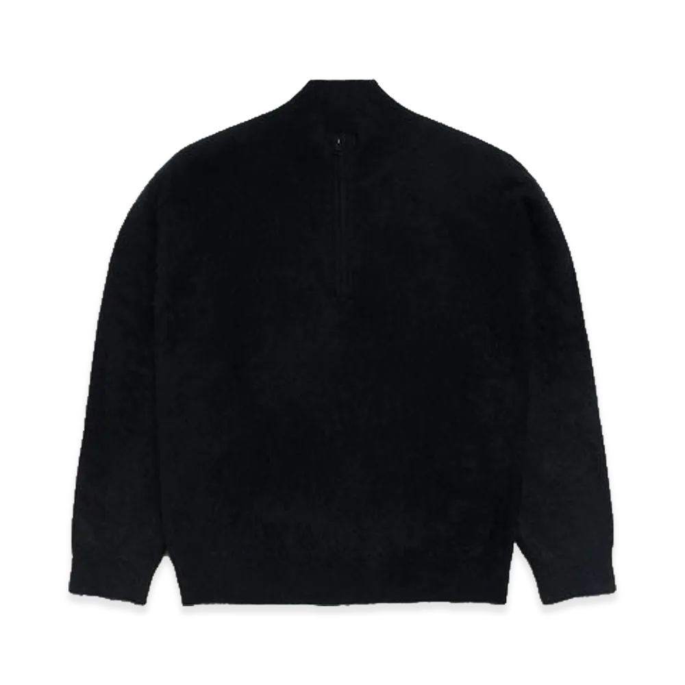Stussy Brushed Cashmere Quarter Zip "Black"