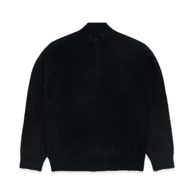 Stussy Brushed Cashmere Quarter Zip "Black"