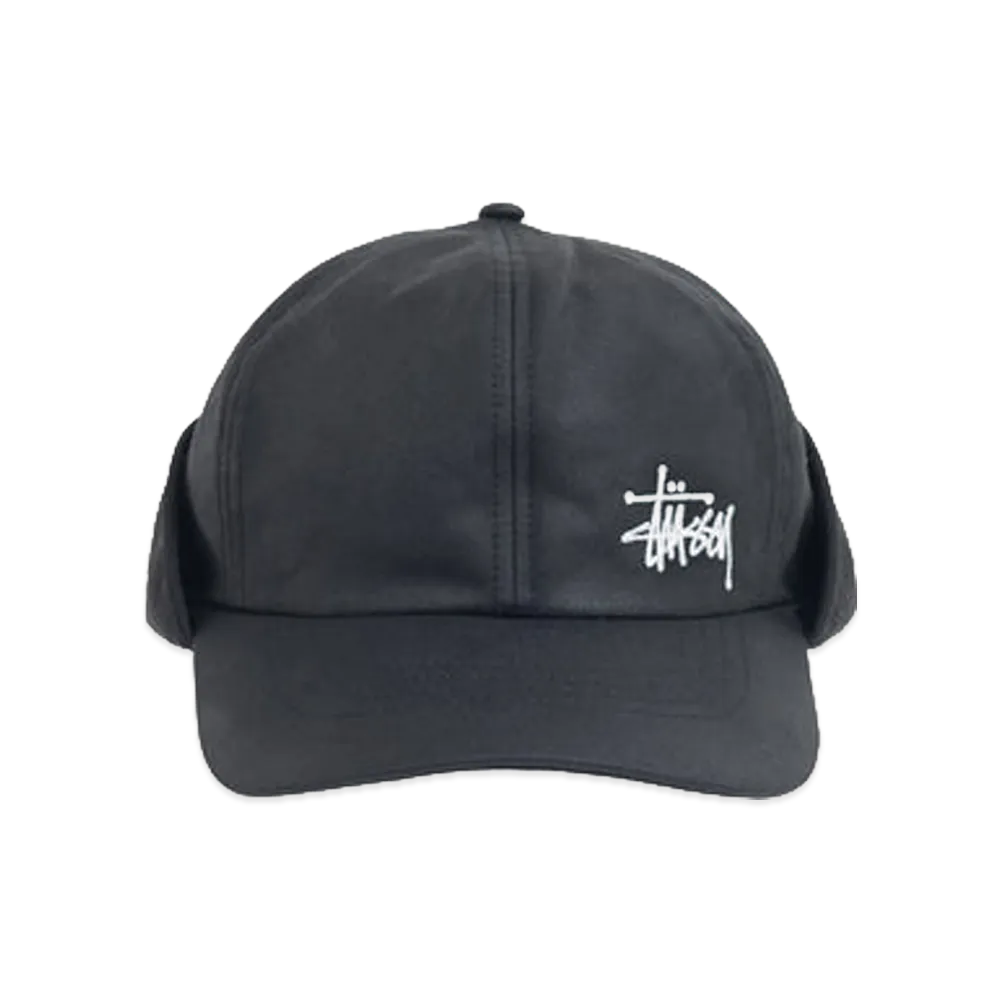 Stussy Waxed Ear Flap Cap "Black"
