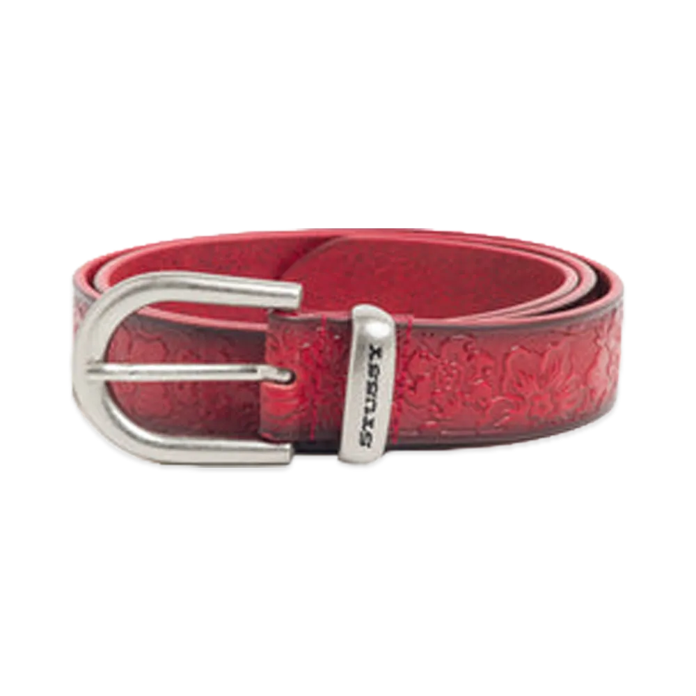 Stussy Leather Hawaiian Belt "Red"