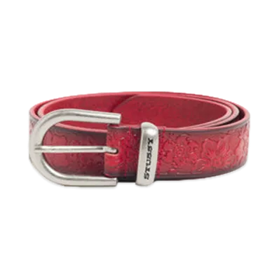 Stussy Leather Hawaiian Belt "Red"
