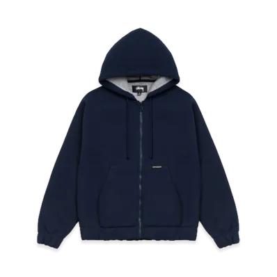 Stussy Bonded Jersey Zip Hoodie "Navy"