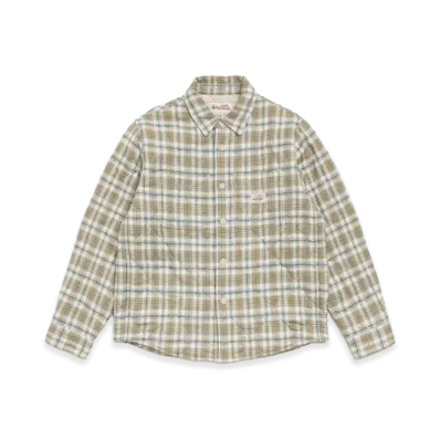 Stussy Quilted Plaid Shirt Jacket "Olive"
