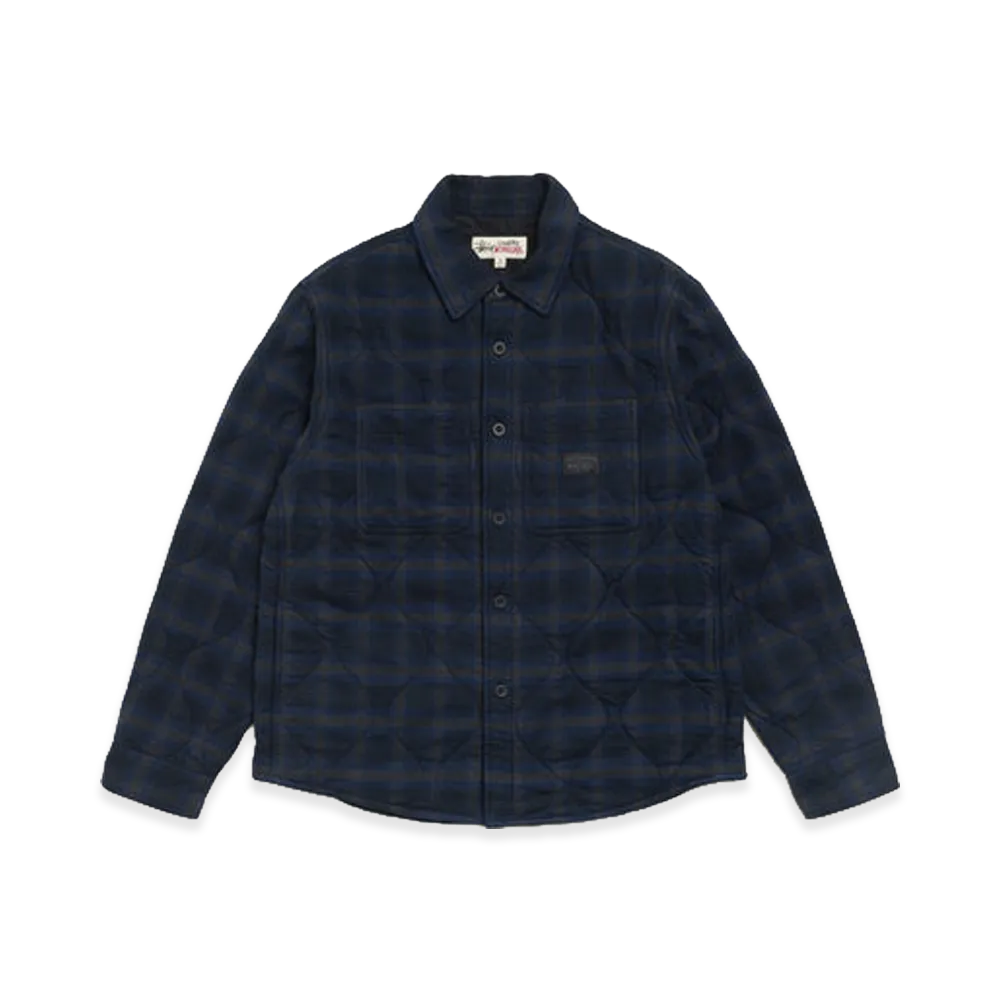 Stussy Quilted Plaid Shirt Jacket "Navy"