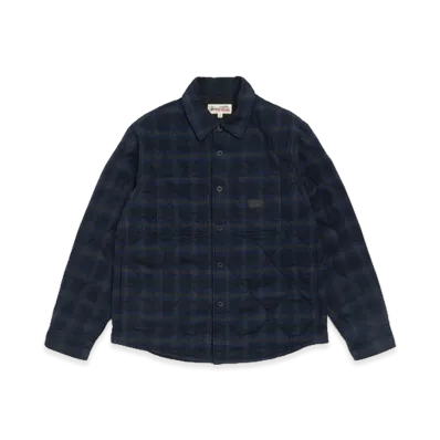 Stussy Quilted Plaid Shirt Jacket "Navy"