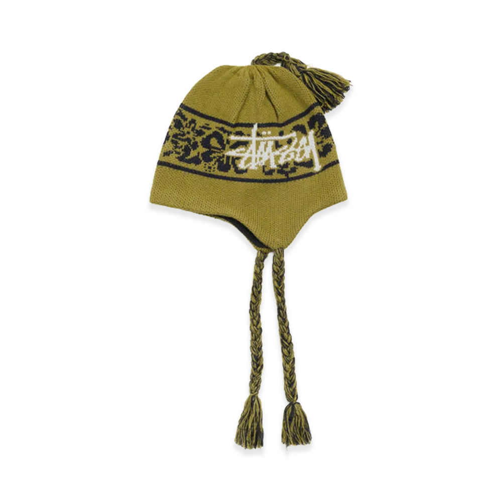 Stussy Hawaiian Earflap Beanie "Golden Olive"