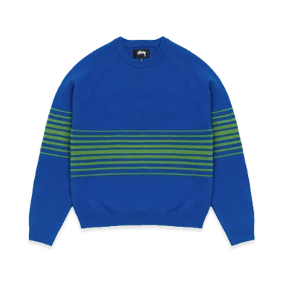 Stussy Shadow Stripe Raglan Sweater "Blue"