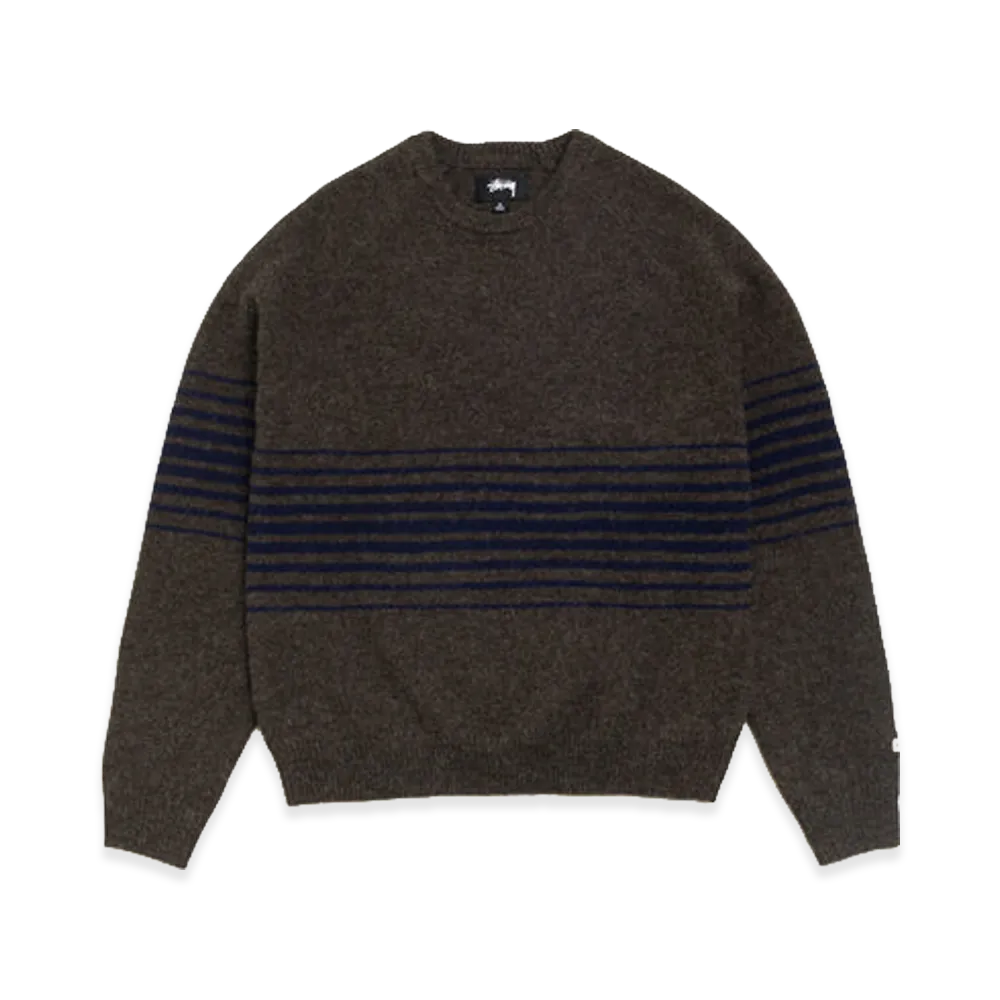 Stussy Shadow Stripe Raglan Sweater "Dark Brown"