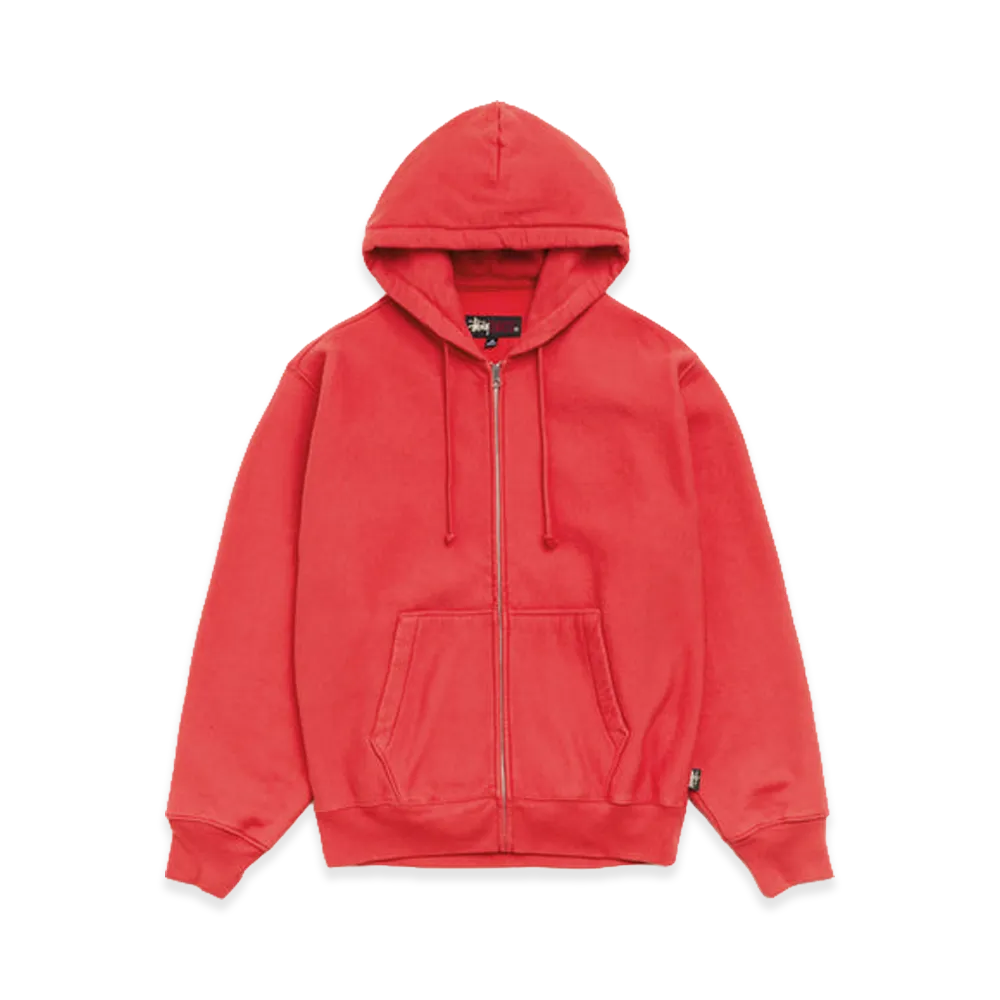 Stussy Fleece Zip Hoodie "Red"