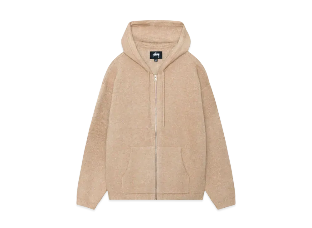 Stussy Hooded Zip Sweater "Camel"