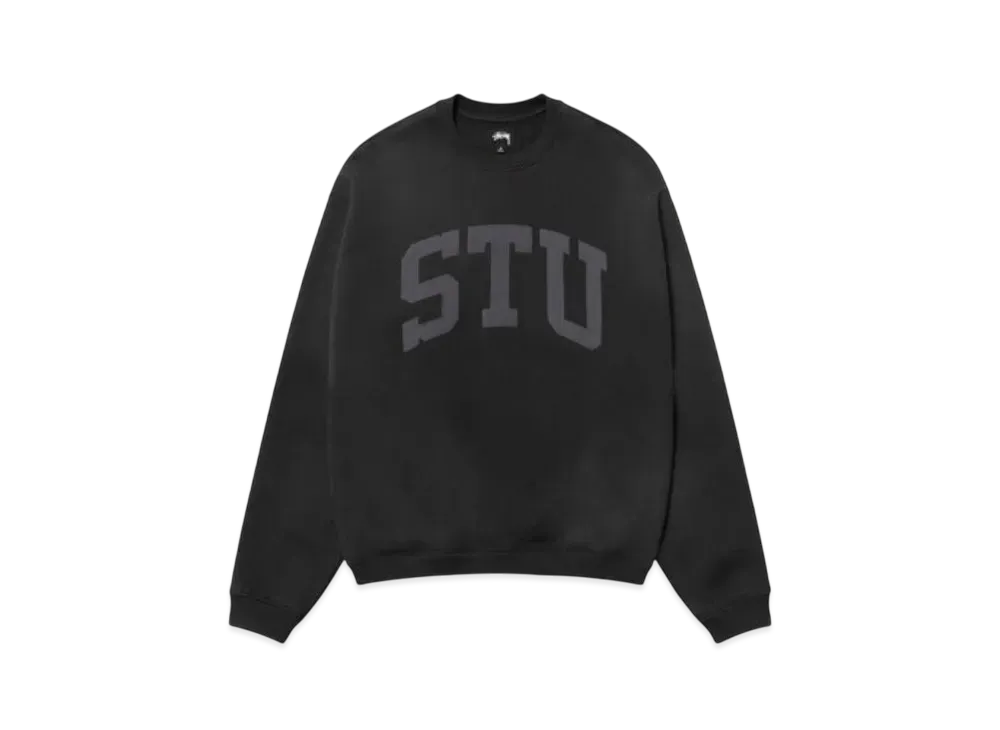 Stussy Stu Applique Crew "Black"