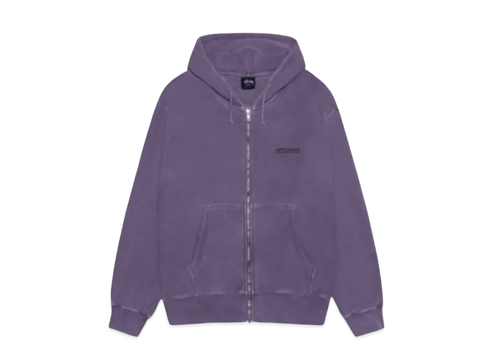 Stussy Jumbo Zip Hoodie Pigment Dyed "Grape"
