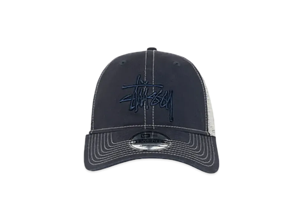 Stussy New Era 9Twenty Washed Basic Trucker "Deep Navy"