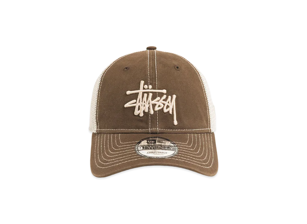 Stussy New Era 9Twenty Washed Basic Trucker "Mocha"