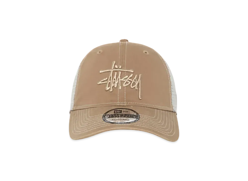 Stussy New Era 9Twenty Washed Basic Trucker "Khaki"