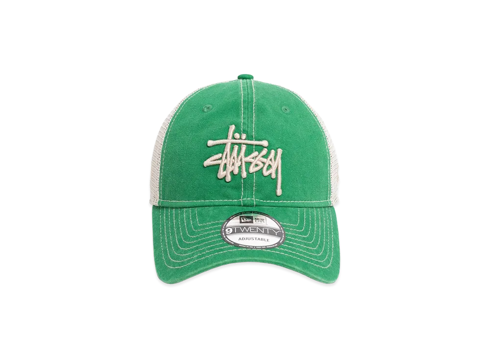 Stussy New Era 9Twenty Washed Basic Trucker "Green"