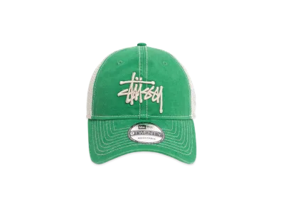 Stussy New Era 9Twenty Washed Basic Trucker "Green"
