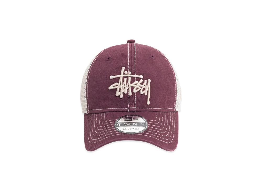 Stussy New Era 9Twenty Washed Basic Trucker "Maroon"