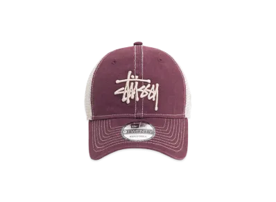Stussy New Era 9Twenty Washed Basic Trucker "Maroon"