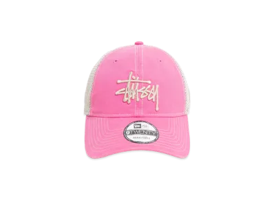 Stussy New Era 9Twenty Washed Basic Trucker "Pink"